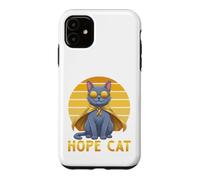 Custodia per iPhone 11 Supporto per il cancro infantile con nastro blu giallo russo Hope Cat