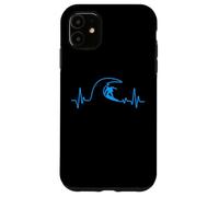Custodia per iPhone 11 Surfer Heartbeat Surfing Heart Pulse - Tavola da surf Big Wave Fun