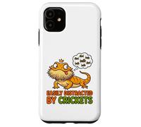 Custodia per iPhone 11 T-shirt divertente con drago barbuto distratto da crickets