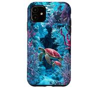 Custodia per iPhone 11 Tartaruga marina barriera corallina amante dell'oceano Fauna marina