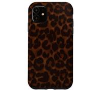 Custodia per iPhone 11 Tartaruga Shell Leopard Print Estetica Girly Chic Marrone Scuro