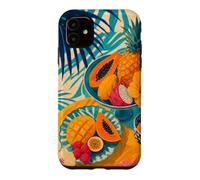 Custodia per iPhone 11 Tavolo da frutta tropicale sotto ombre di palma