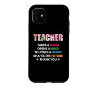 Custodia per iPhone 11 Teacher Flower Takes A Hand Thank You Funny School Teachers