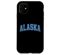 Custodia per iPhone 11 Testo retrò in stile vintage azzurro Alaska