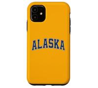 Custodia per iPhone 11 Testo retrò stile vintage blu Alaska