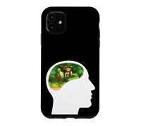 Custodia per iPhone 11 The Monkey Runs the Show giocoso, si appoggia all'umorismo