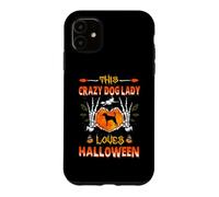 Custodia per iPhone 11 This Crazy Dog Lady American Foxhound Loves Halloween