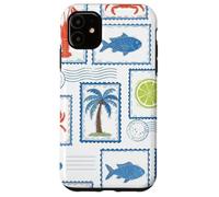Custodia per iPhone 11 Timbro postale costiero del Mediterraneo Ocean Life Summer