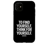 Custodia per iPhone 11 To find yourself Socrates frase di un filosofo