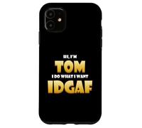 Custodia per iPhone 11 Tom Costume IDGAF Meme Personalized First Name Thomas Joke