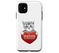Custodia per iPhone 11 Trap Neuter Return (TNR) The Humane Solution gatto cuore amore