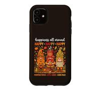 Custodia per iPhone 11 Tre gnomi autunnali Zucca Patch Apple Sidro Mais Autunno