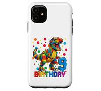 Custodia per iPhone 11 Trex Blocks Master Builder Kids 9th Birthday Boy