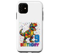 Custodia per iPhone 11 Trex Blocks Master Builder Kids 9th Birthday Boy