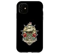 Custodia per iPhone 11 Trinity Love Clothing Company Stay The Course Tattoo Skull Ship