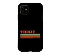 Custodia per iPhone 11 Trixie Retro Personalizzato Nome Vintage Strisce