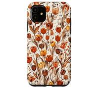 Custodia per iPhone 11 Tulipano Arancione Floreale Marrone Tulipani Fiore Di Campo Su