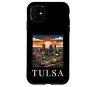 Custodia per iPhone 11 Tulsa Oklahoma Retro Vintage Skyline Fiume Art Deco punto di riferimento