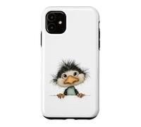 Custodia per iPhone 11 Uccello birichino curioso che sbircia carino animale arte