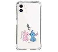 Custodia per iPhone 11 Ufficiale Lilo & Stitch Bacio Rinforzato Trasparente per Proteggere il tuo Cellulare. Scegli il Tipo di Cover che ti piace di più con Licenza Ufficiale Disney