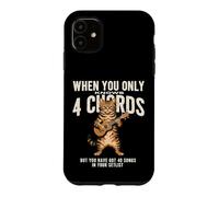 Custodia per iPhone 11 Ukulele divertente gatto quattro accordi musicista