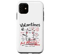 Custodia per iPhone 11 Valentines Is A Cat And A Bottle Of Wine Cause I Love Them