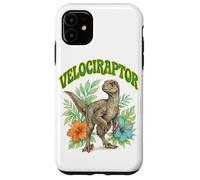 Custodia per iPhone 11 Velociraptor Groovy Floreale Acquerello Boho Velociraptor