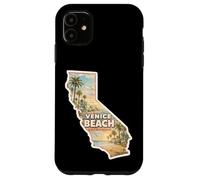 Custodia per iPhone 11 Venice Beach California tropicale acquerello souvenir