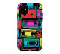 Custodia per iPhone 11 VHS Cassette Nastri 1980s Film VCR Video Retro Pop Colori