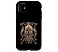 Custodia per iPhone 11 Viking Skull with Beard - Viking Axe - Viking Drinking Horn