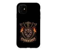 Custodia per iPhone 11 Viking Vegvisir Valhalla Norse Mythology - Urnes Style Fire
