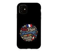 Custodia per iPhone 11 Vin Pain Fromage Bastille Day Cultura francese