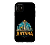 Custodia per iPhone 11 Vintage Astana Kazakistan Viaggio Souvenir Landmark Gift