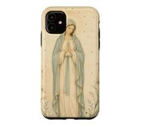 Custodia per iPhone 11 Vintage Cattolica Vergine Maria Preghiera Floreale Luna