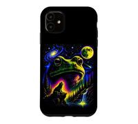 Custodia per iPhone 11 Vintage Frog Cosmic Moon Mistico Foresta Retro Design Art