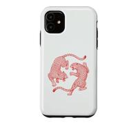 Custodia per iPhone 11 Vintage leopardo grande gatto inciso retrò giungla selvaggia