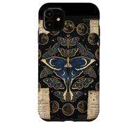 Custodia per iPhone 11 Vintage Luna Moth Fase Lunare Celeste Occulto