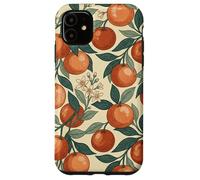 Custodia per iPhone 11 Vintage Orange Fruit and Blossom Botanical Pattern