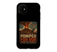 Custodia per iPhone 11 Vintage Pompei Fun Run Antico Roma Vulcano Eruzione Umorismo