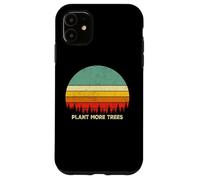Custodia per iPhone 11 Vintage Retro Style 80s Happy Pine Trees Plant more trees