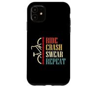 Custodia per iPhone 11 Vintage Ride Crash Swear Repeat - Funny Retro Mountain Bike