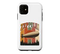 Custodia per iPhone 11 Vintage Zeppelin Airship Retro Sunset Aviation Dirigible