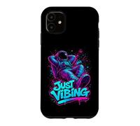 Custodia per iPhone 11 Viola e Teal Astronaut Just Vibing Graphic per gli uomini