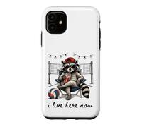 Custodia per iPhone 11 Vivo qui adesso Volleyball Raccoon