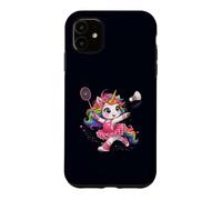 Custodia per iPhone 11 Volano da badminton unicorno arcobaleno Kawaii ragazze