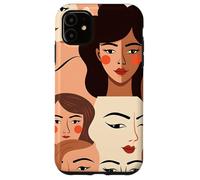 Custodia per iPhone 11 Volti femminili astratti Design moderno in stile minimalista