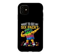 Custodia per iPhone 11 Want To See MY Six Pack Funny Blocks Bricks Master Builder
