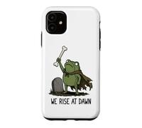 Custodia per iPhone 11 We Rise At Dawn Season Spooky Frog Meme Zombie Halloween