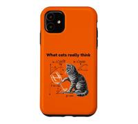 Custodia per iPhone 11 What Cats Really Think Funny Cat Physics Humor Men Women