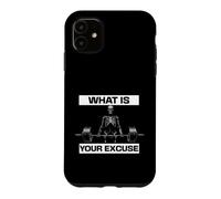 Custodia per iPhone 11 What Is Your Excuse Skeleton Gym Motivation Deadlift Art
